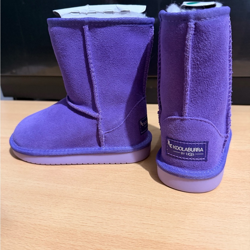 (2 for $45) Koolaburra by UGG Kids Purple Suede Classic Pull-On Boots